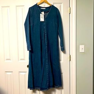 Zara  long denim dress new with tags